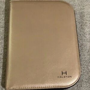 Halston Gold Zip Portfolio